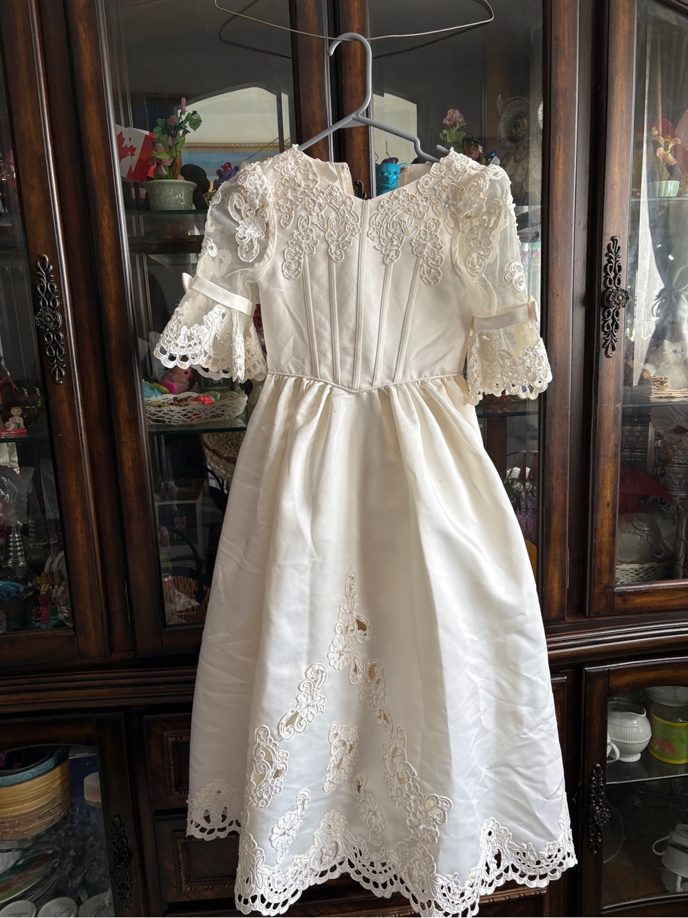 Ivory Lace Trim Girls' Dress